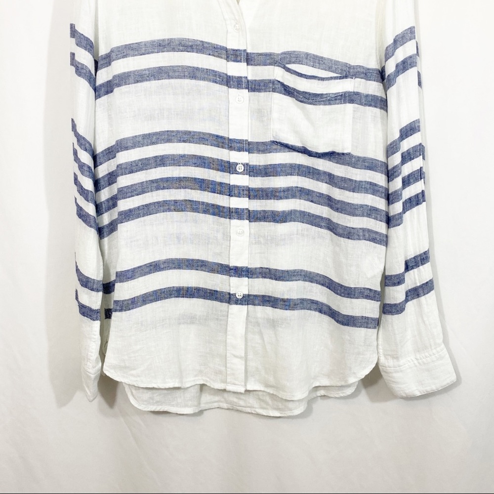 Rails Charli Westport Stripe Linen Button Down Top - Picture 4 of 11